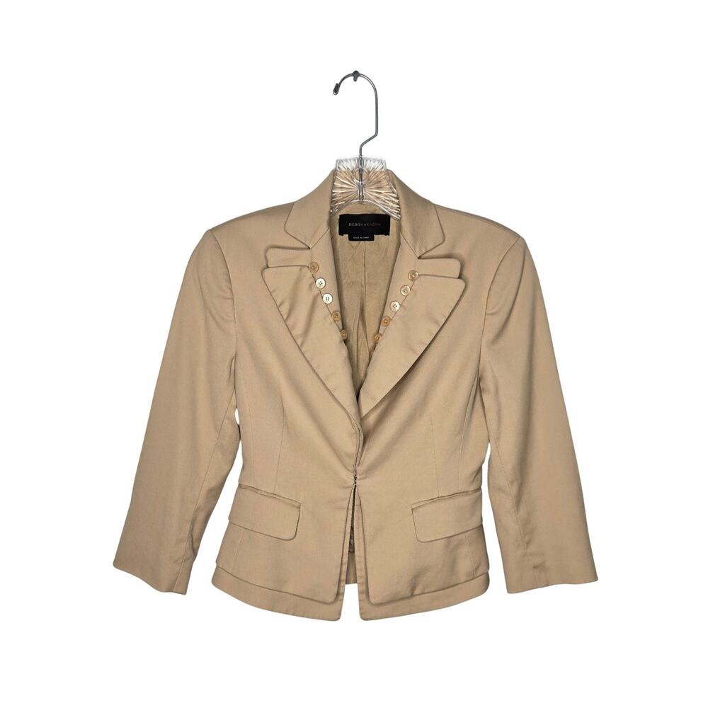 BCBGMAXAZRIA Madison Blazer Beige/Tan Size XXS